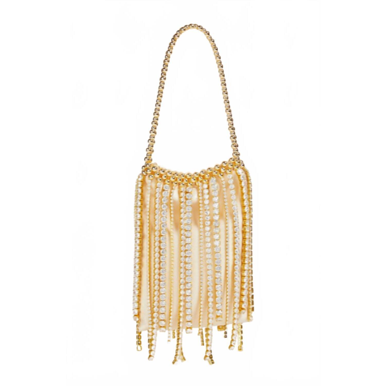 New Vanina Women's Etincelle Fringed Embellished Woven Tote In Yellow & Gold